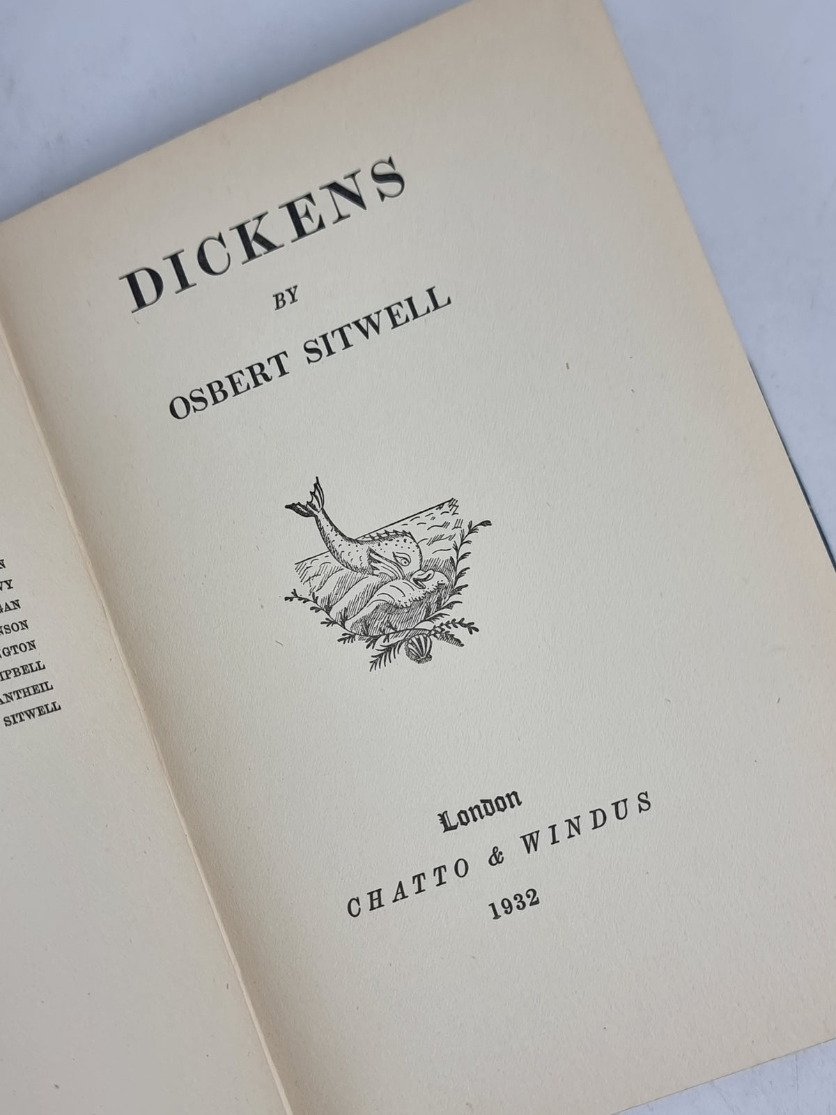 Dickens, Osbert Sitwell — 1st Edition