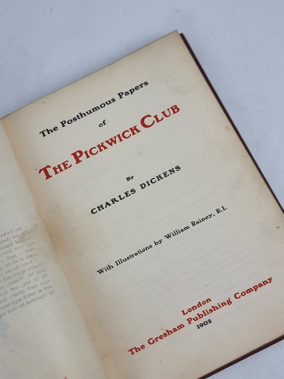 The Posthumous Papers of the Pickwick Club, Charles Dickens — Publisher's Specimen