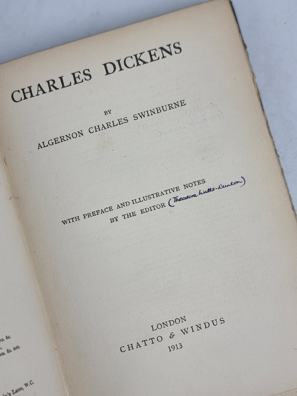 Charles Dickens, Algernon Charles Swinburne — 1st Edition
