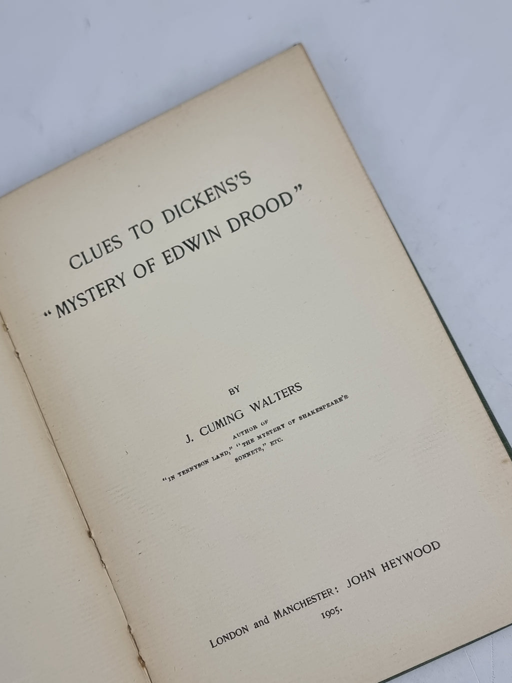 Clues to Dickens's "Mystery of Edwin Drood", J. Cuming Walters — 1st Edition