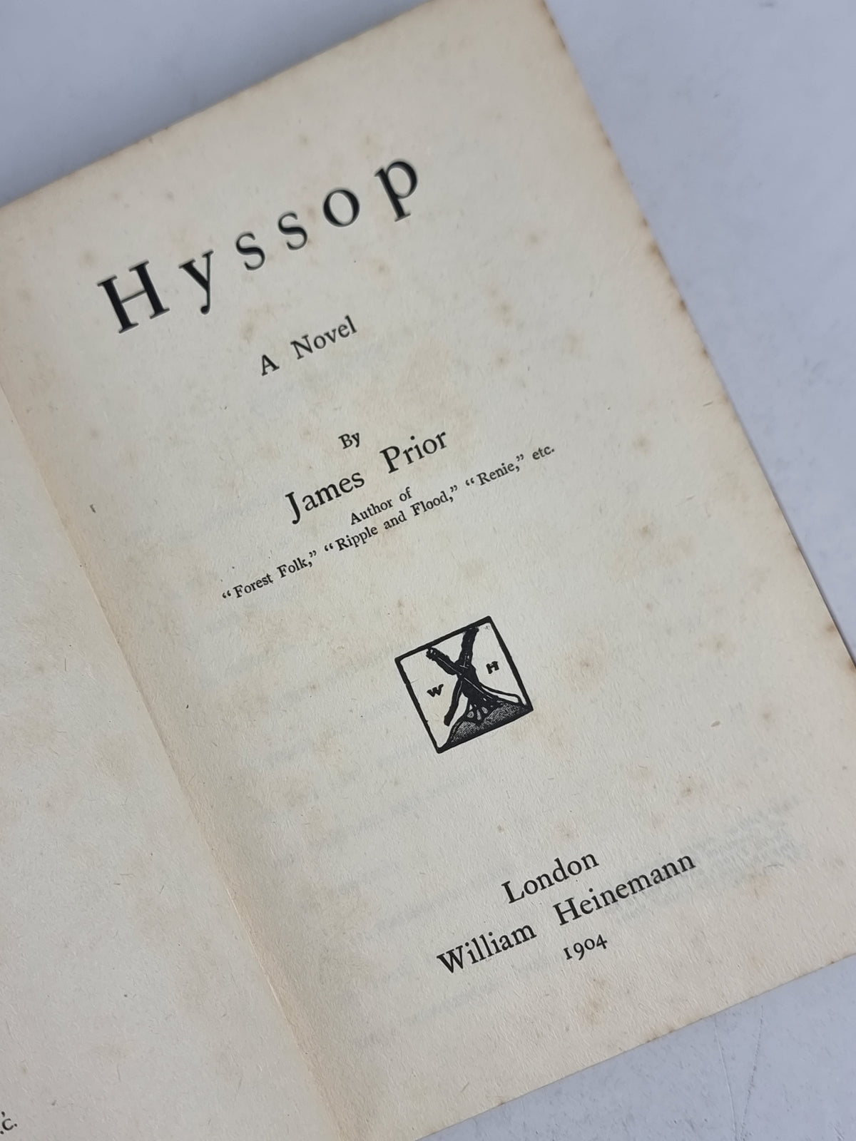 Hyssop, James Prior — 1st Edition, Signed