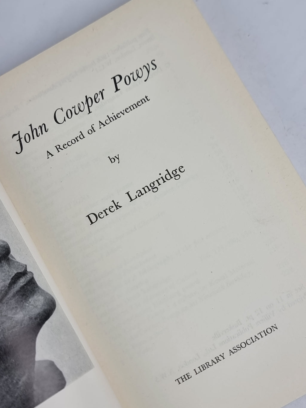John Cowper Powys: A Record of Achievement, Derek Langridge — 1st Edition
