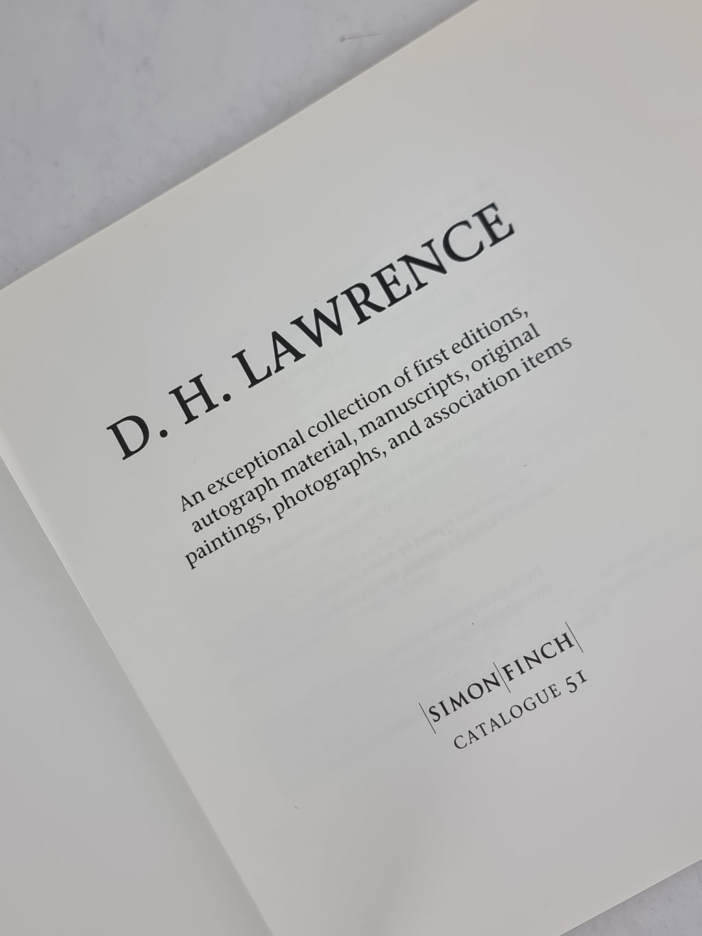 D. H. Lawrence (Catalogue 51), Simon Finch Rare Books — 1st Edition