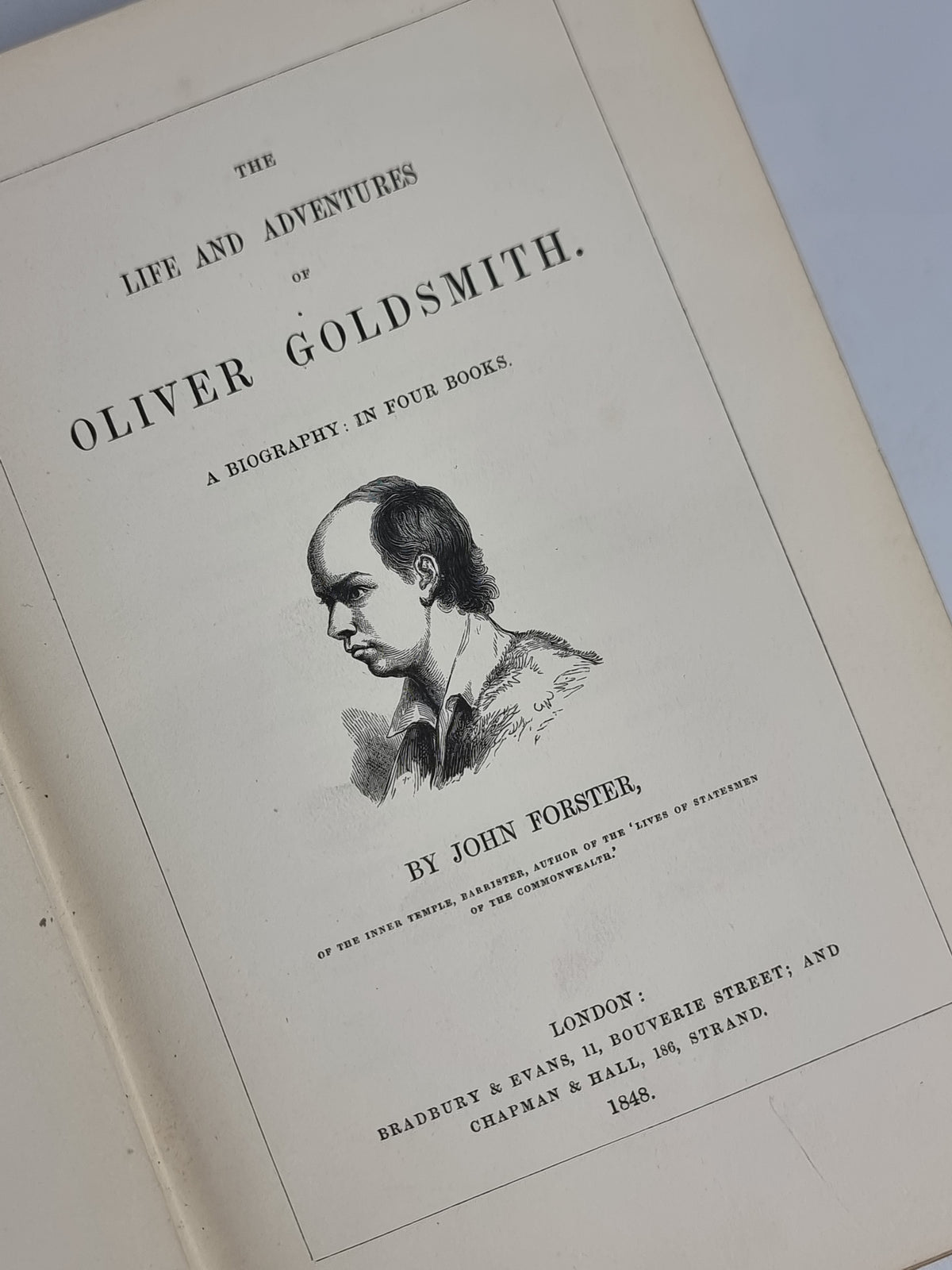 The Life and Adventures of Oliver Goldsmith, John Forster — 1st Edition