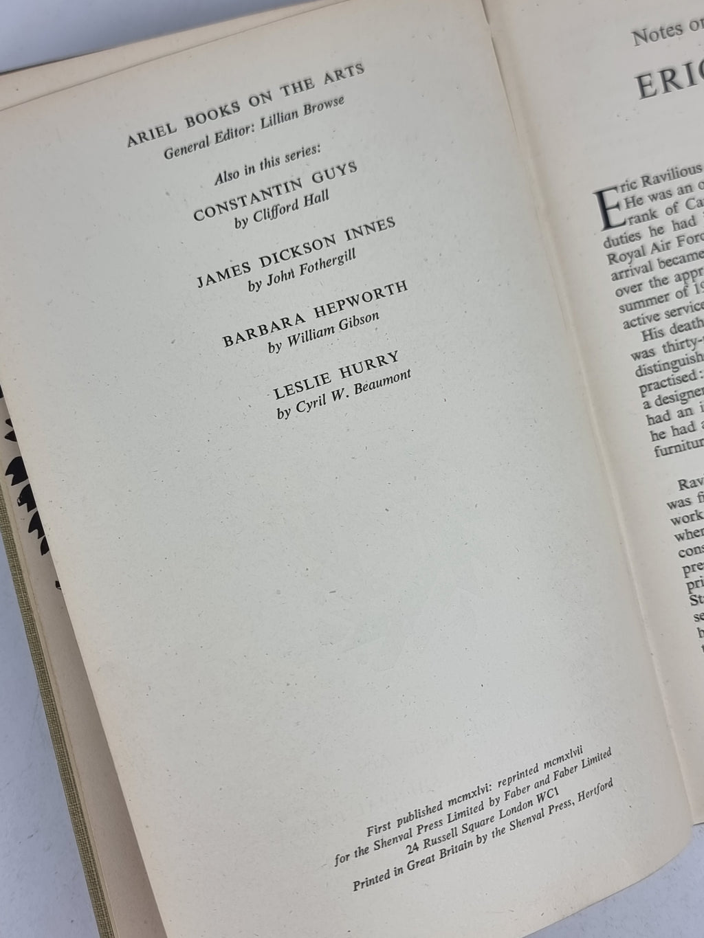 Notes on the Wood-Engravings of Eric Ravilious, Robert Harling — 2nd Impression