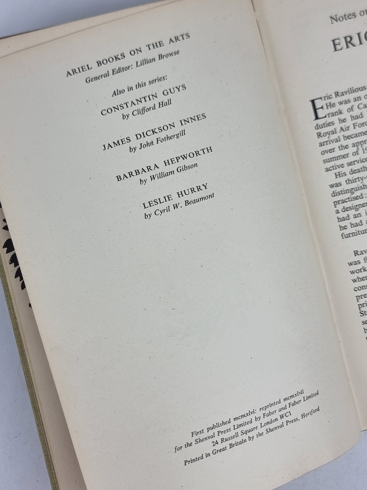Notes on the Wood-Engravings of Eric Ravilious, Robert Harling — 2nd Impression