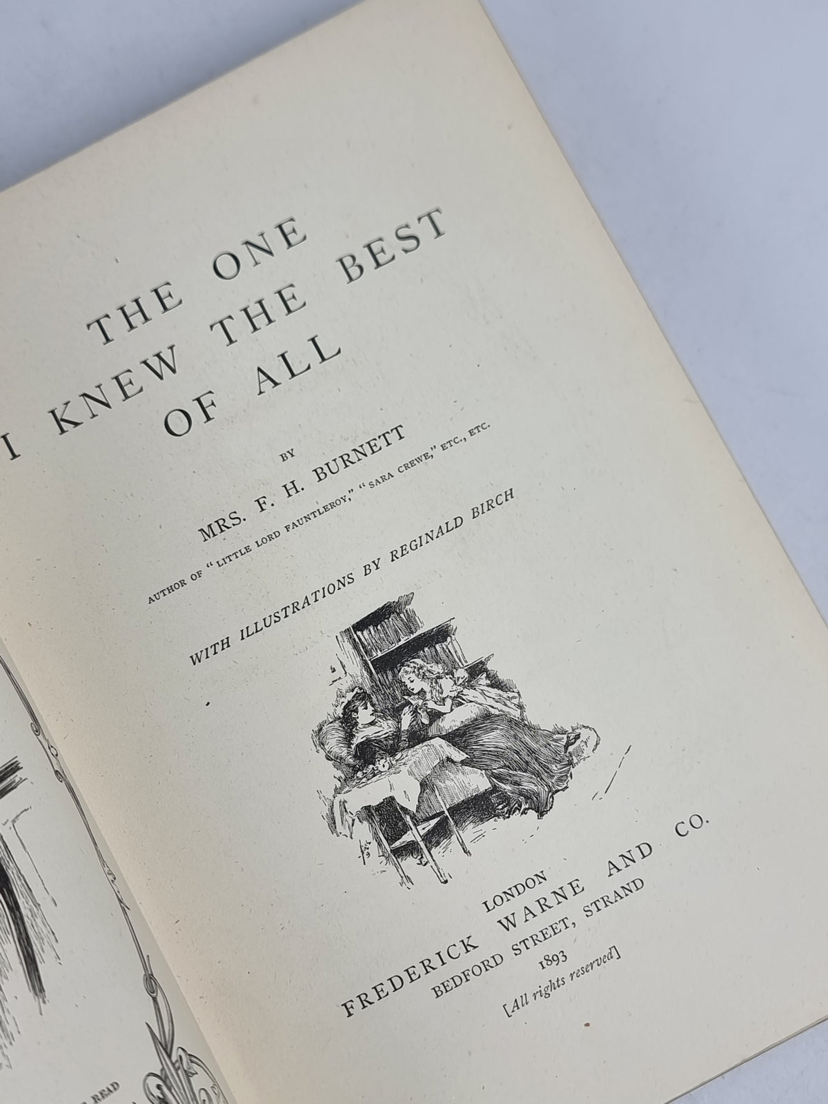 The One I Knew the Best of All, Frances Hodgson Burnett — 1st Edition