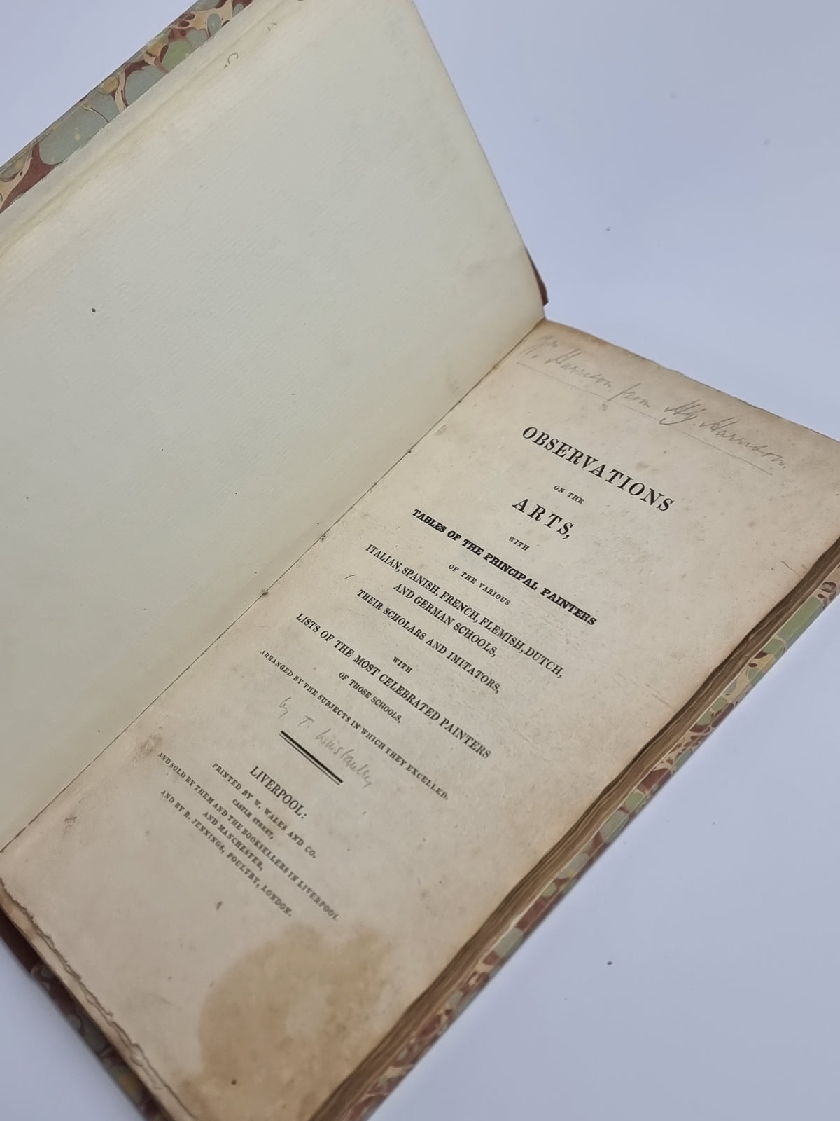 Observations on the Arts, Thomas Winstanley — 1st Edition