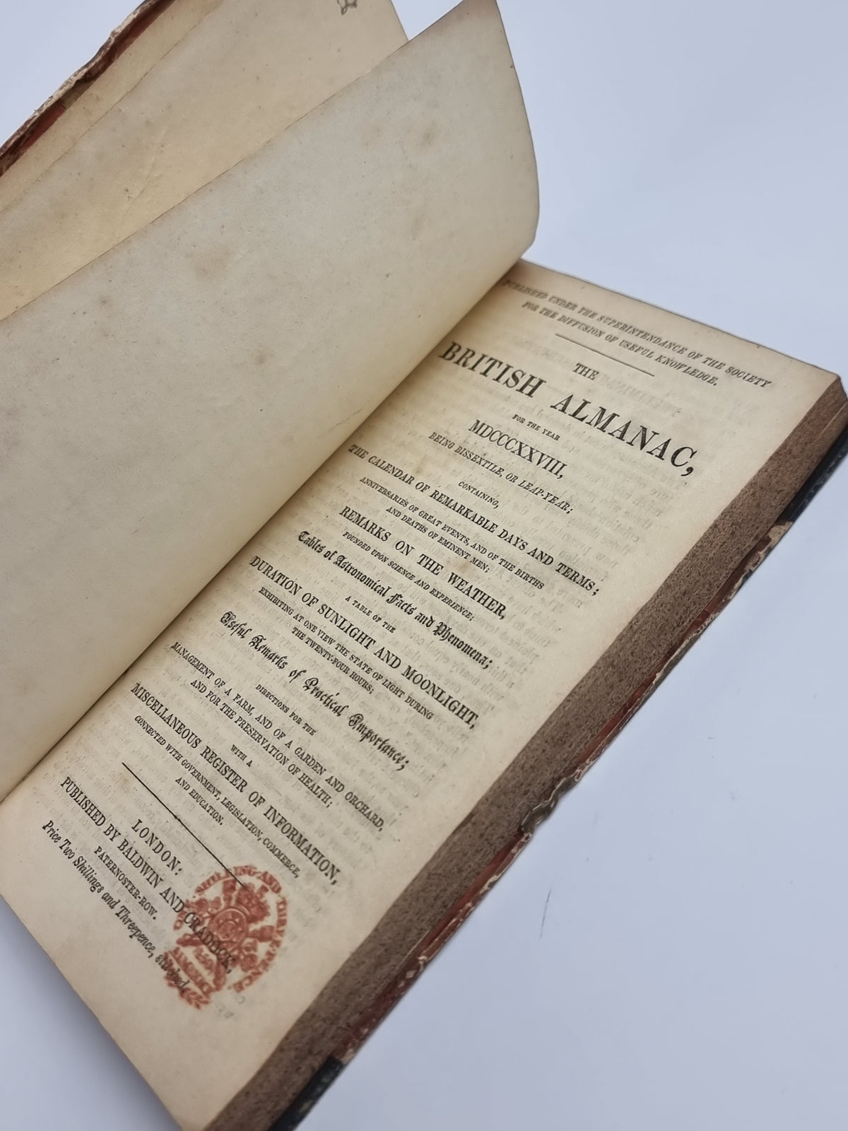The British Almanac for the Year 1828, Society for the Diffusion of Useful Knowledge