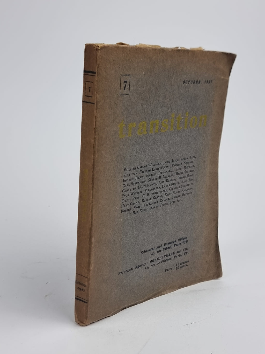 transition: Number 7 (October 1927), Eugene Jolas and Elliot Paul (Editors) — 1st Ed