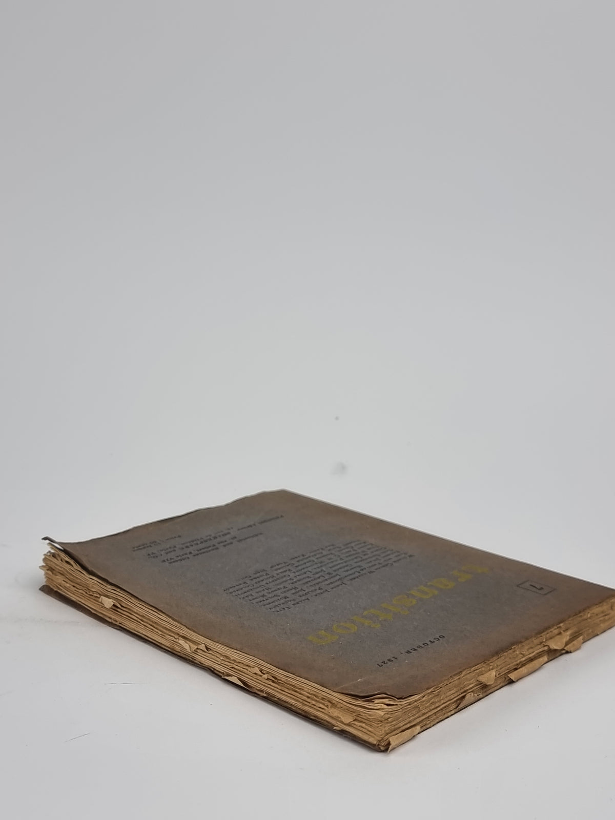 transition: Number 7 (October 1927), Eugene Jolas and Elliot Paul (Editors) — 1st Ed