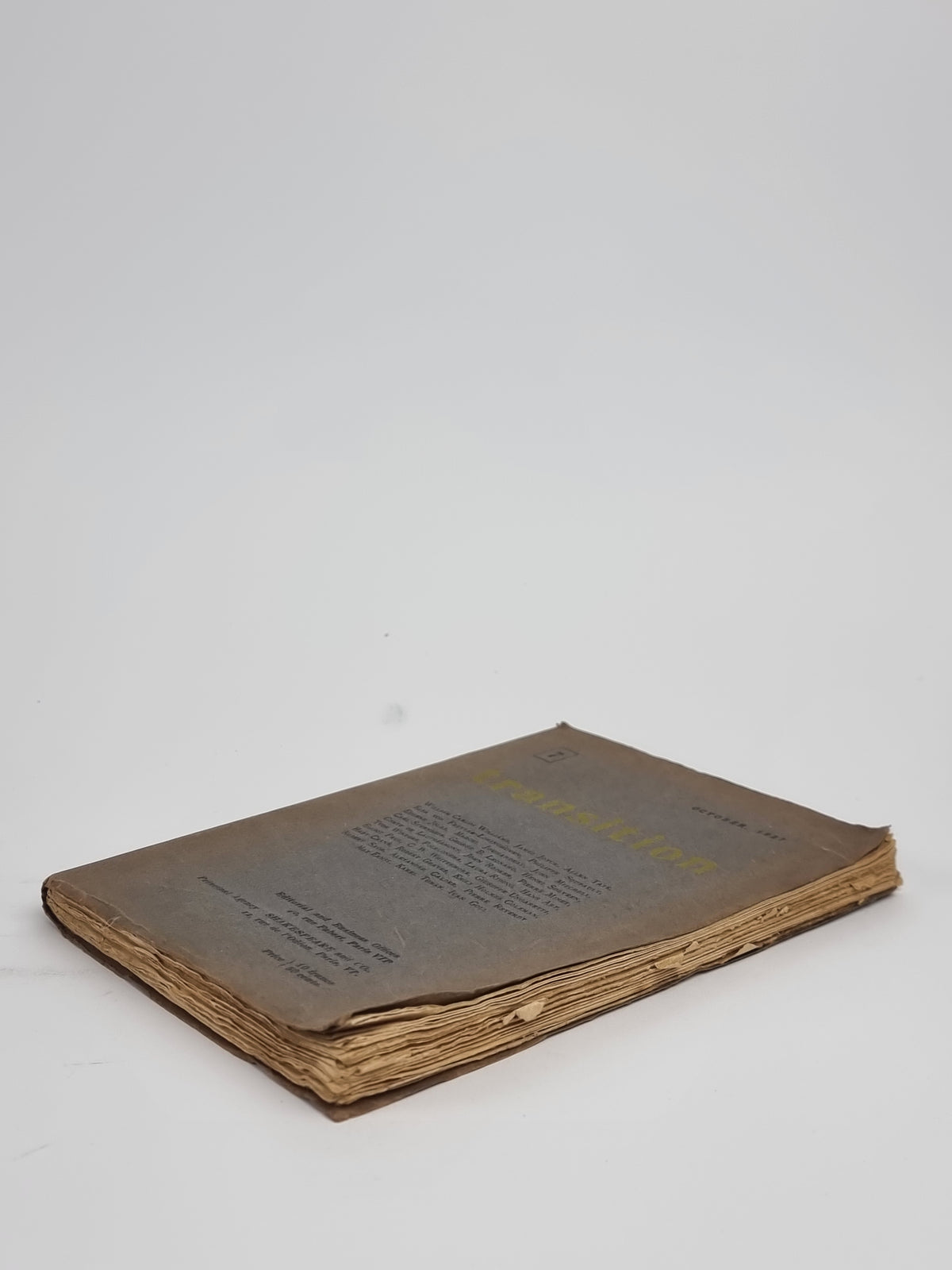 transition: Number 7 (October 1927), Eugene Jolas and Elliot Paul (Editors) — 1st Ed