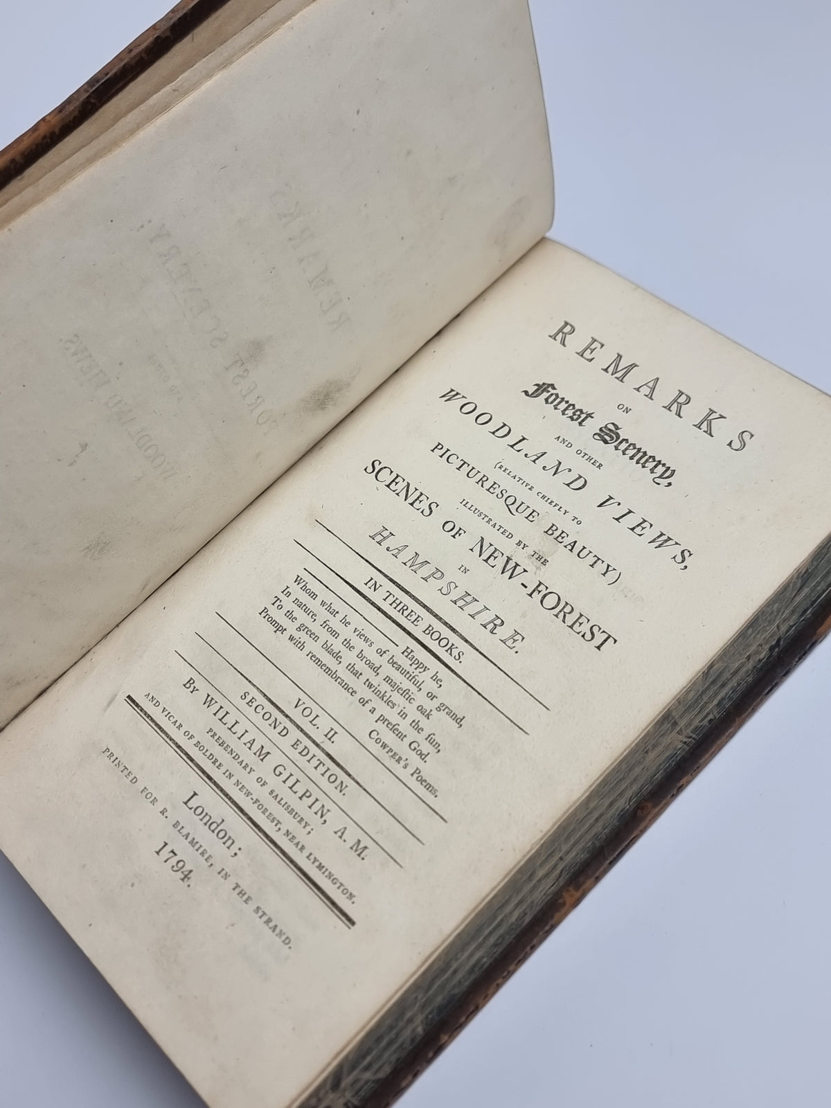 Remarks on Forest Scenery, William Gilpin — 2nd Edition
