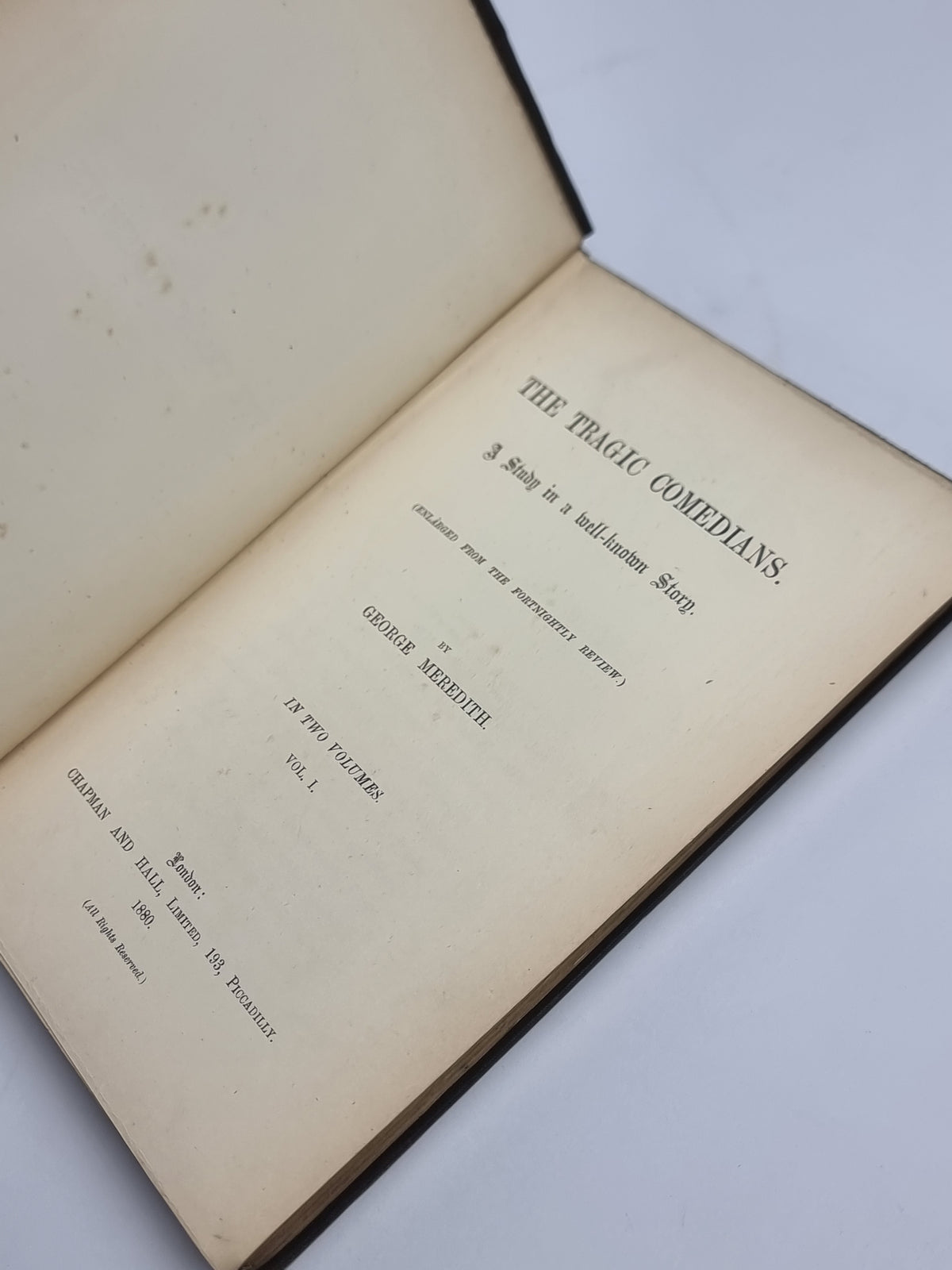 The Tragic Comedians, George Meredith — 1st Edition