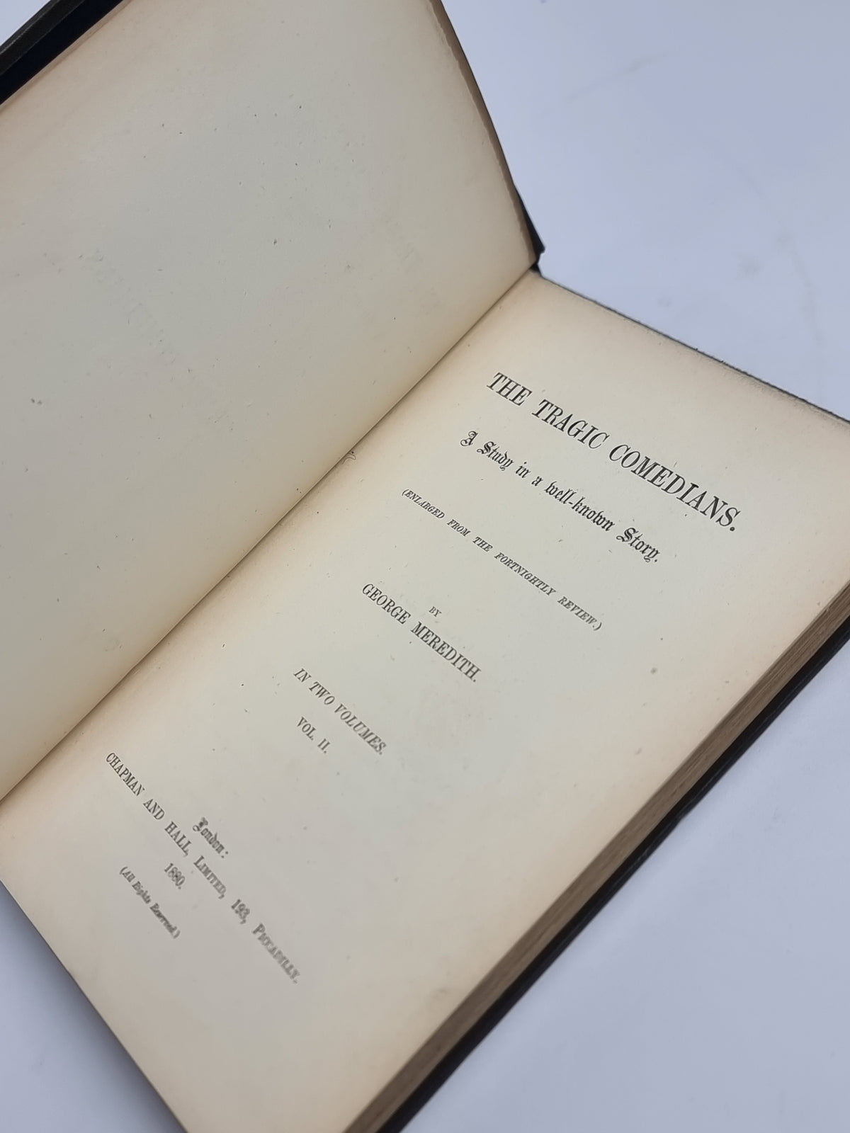 The Tragic Comedians, George Meredith — 1st Edition
