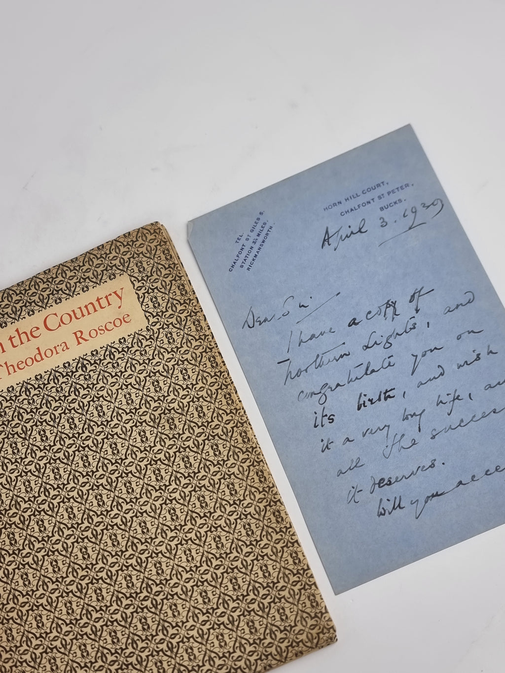 From the Country and Other Poems, Theodora Roscoe — 1st Edition, Signed