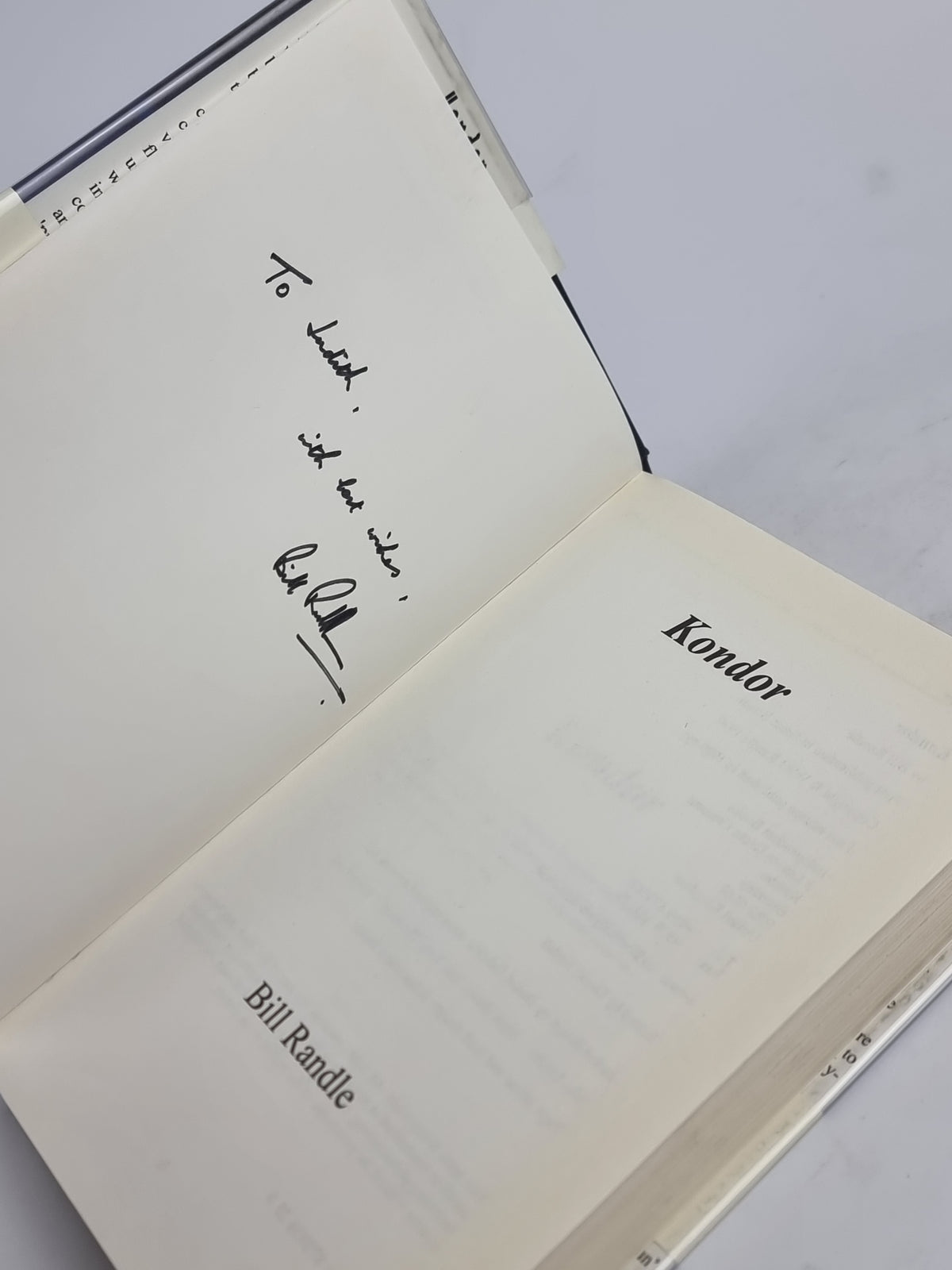 Kondor, Bill Randle — 1st Edition, Signed