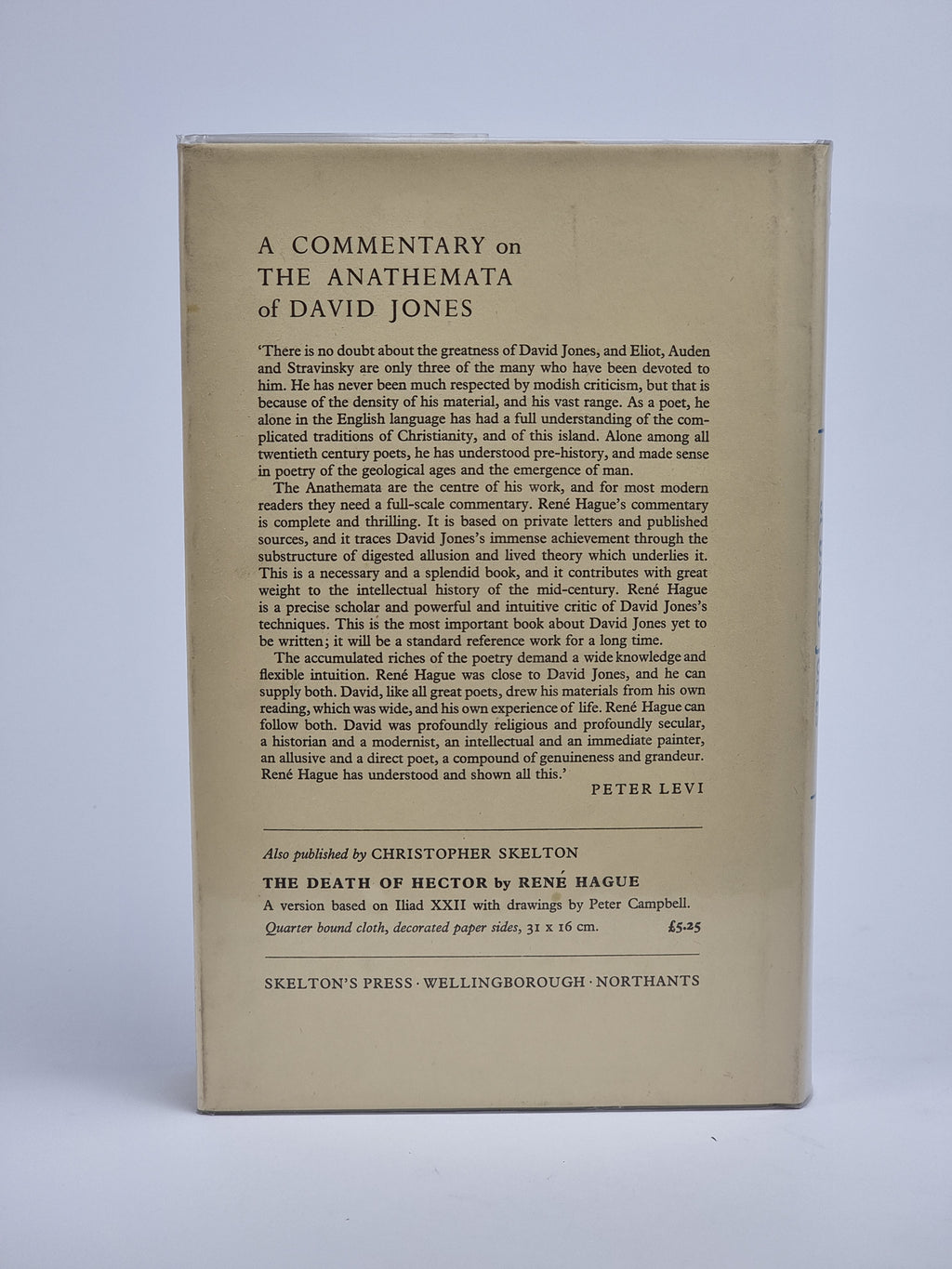 A Commentary on The Anathemata of David Jones, René Hague — 1st Edition