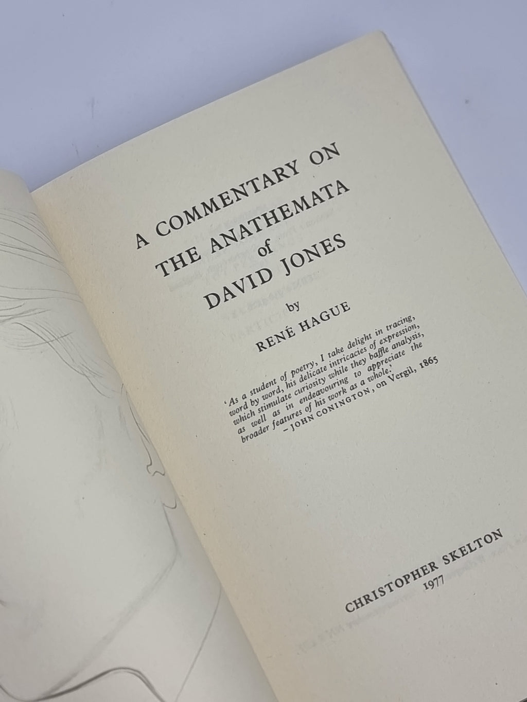 A Commentary on The Anathemata of David Jones, René Hague — 1st Edition