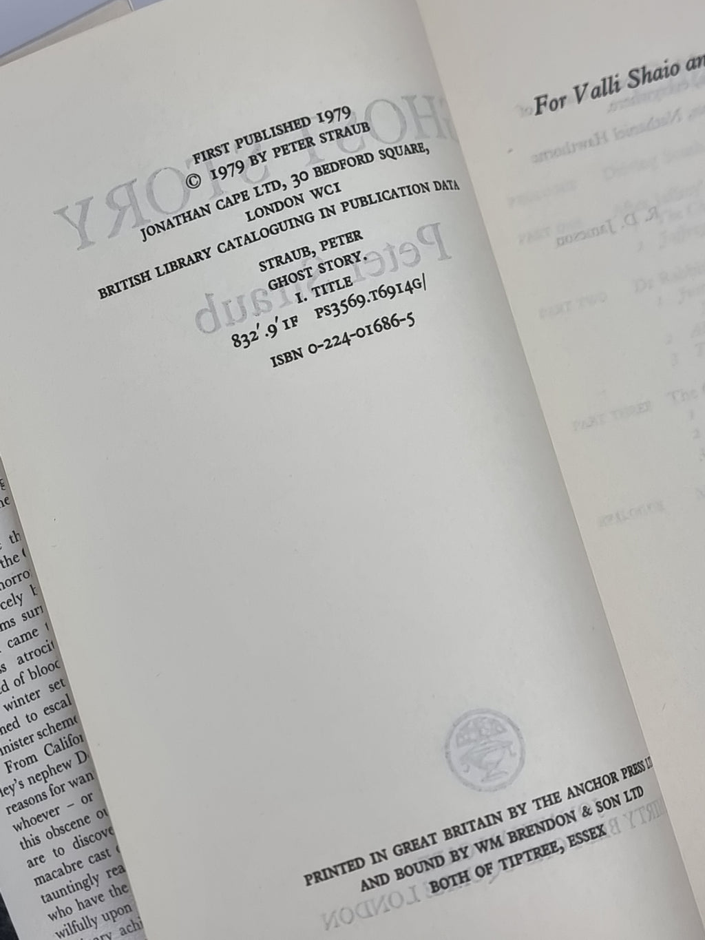 Ghost Story, Peter Straub — Uncorrected Proof