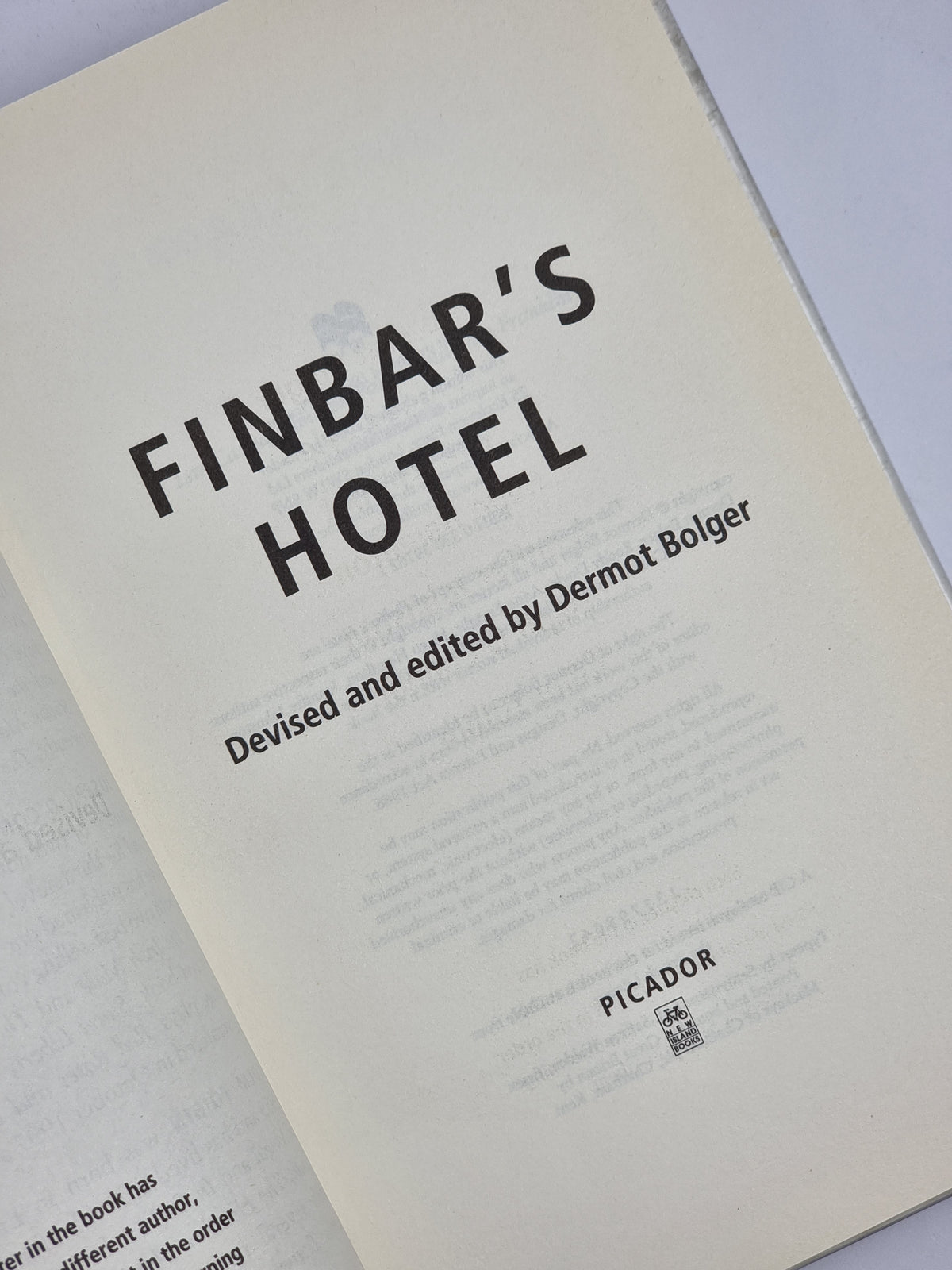 Finbar's Hotel, Dermot Bolger (Editor)