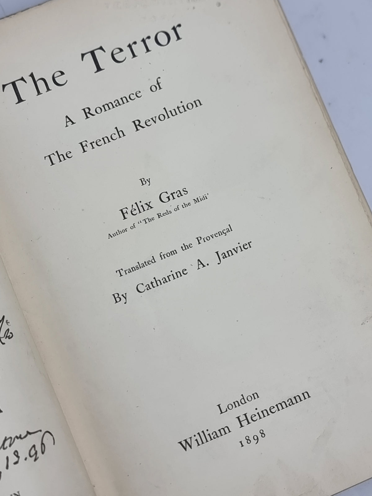 The Terror, Félix Gras — 1st Edition