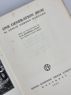 One Generation Away, Leslie Gordon Barnard — 1st Edition