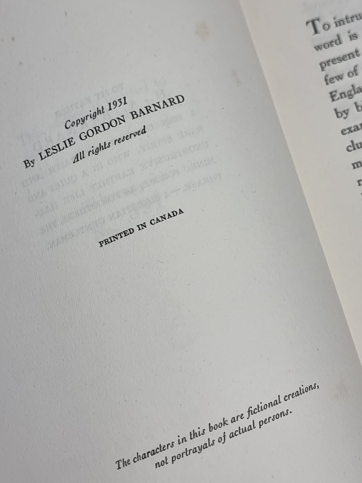 One Generation Away, Leslie Gordon Barnard — 1st Edition