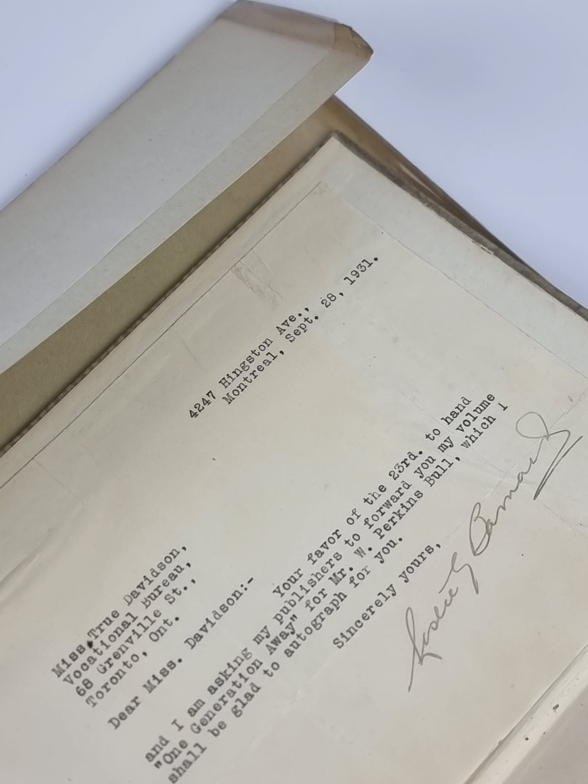 One Generation Away, Leslie Gordon Barnard — 1st Edition