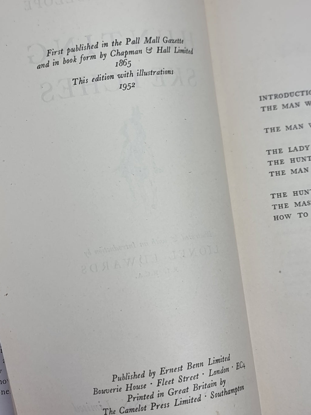 Hunting Sketches, Anthony Trollope — 1st Edition