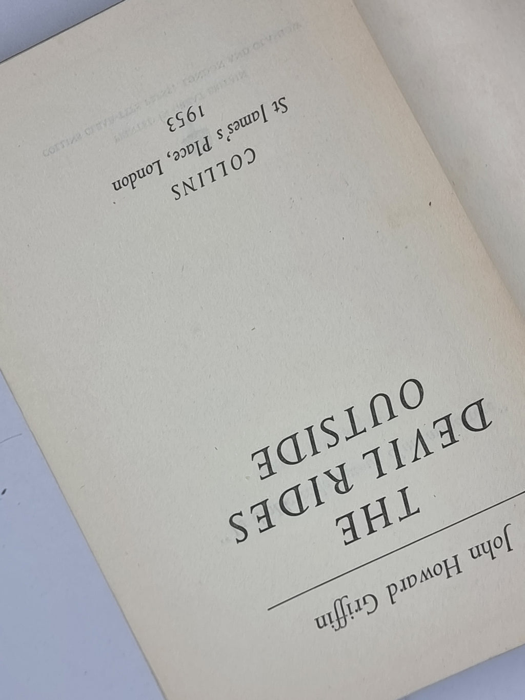The Devil Rides Outside, John Howard Griffin — 1st Edition