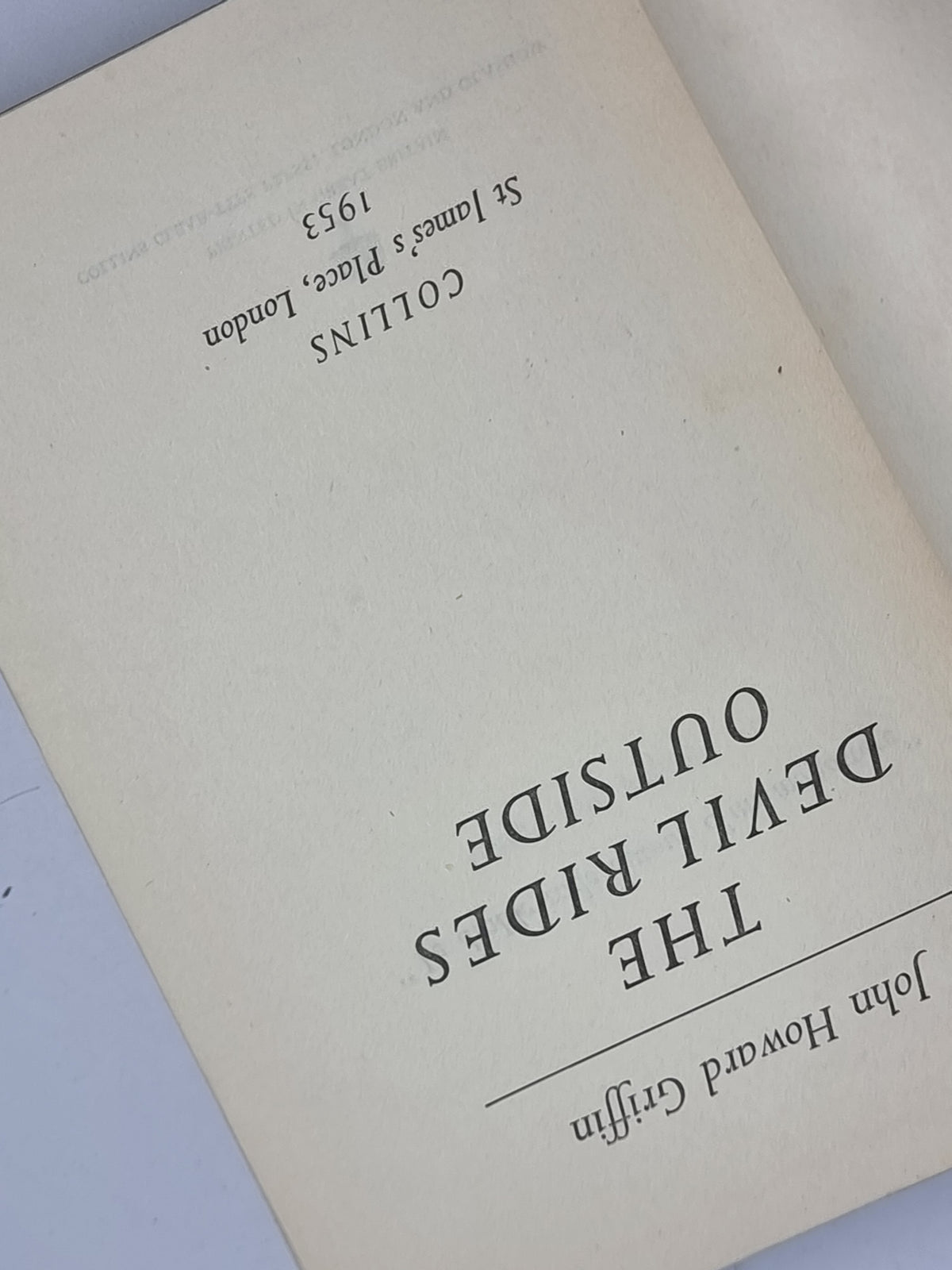 The Devil Rides Outside, John Howard Griffin — 1st Edition