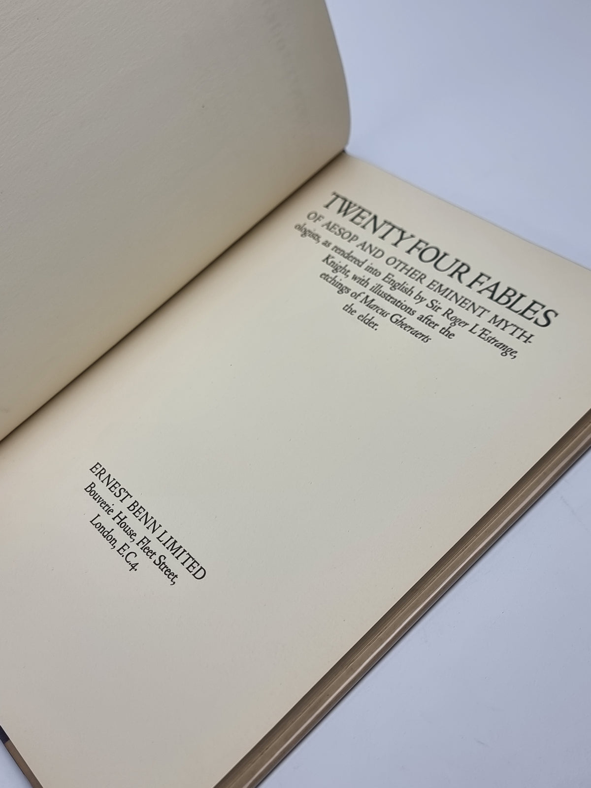 Twenty Four Fables of Aesop and Other Eminent Mythologists, Aesop — 1st Ed