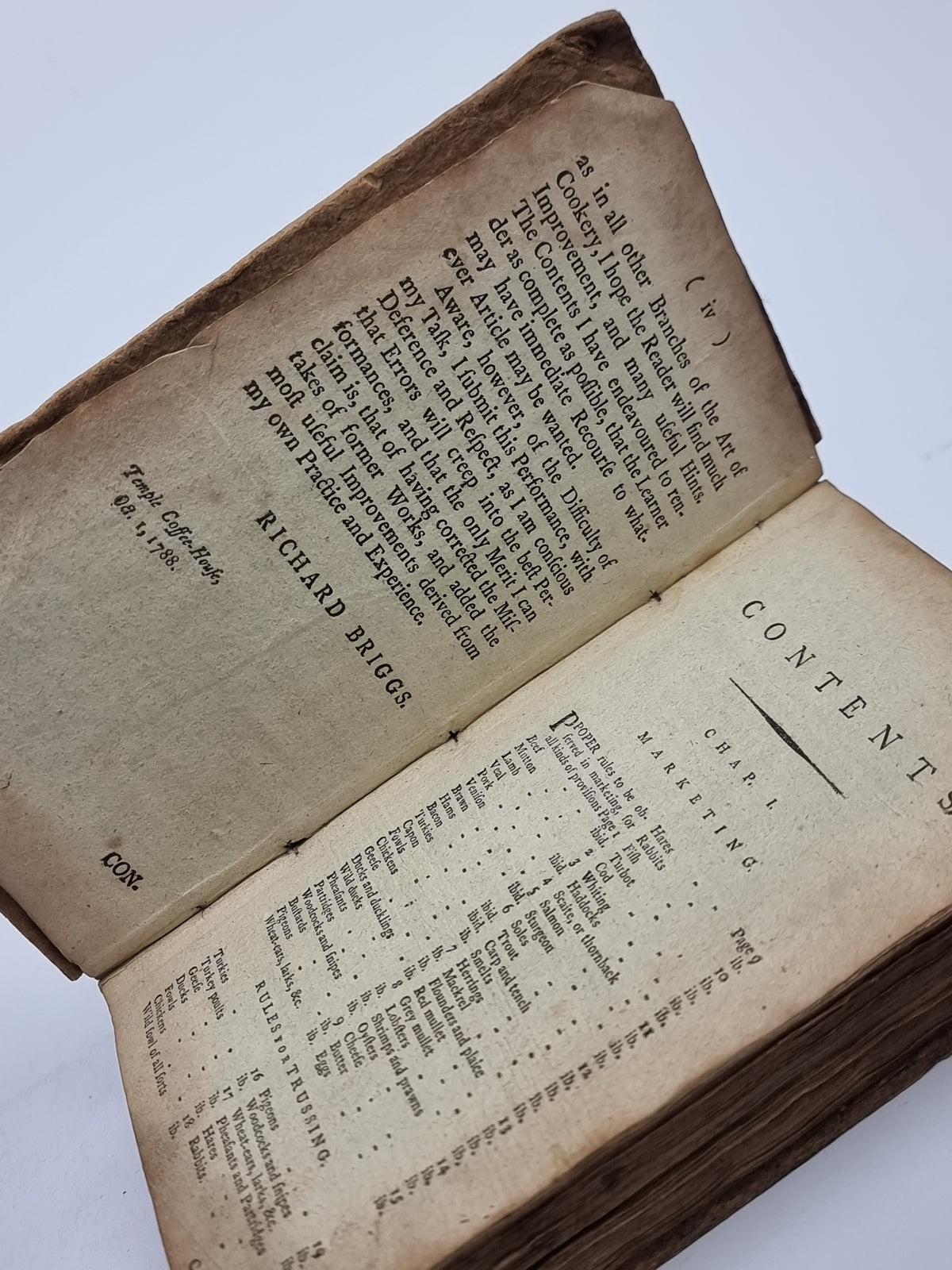 The English Art of Cookery, Richard Briggs — 1st Edition