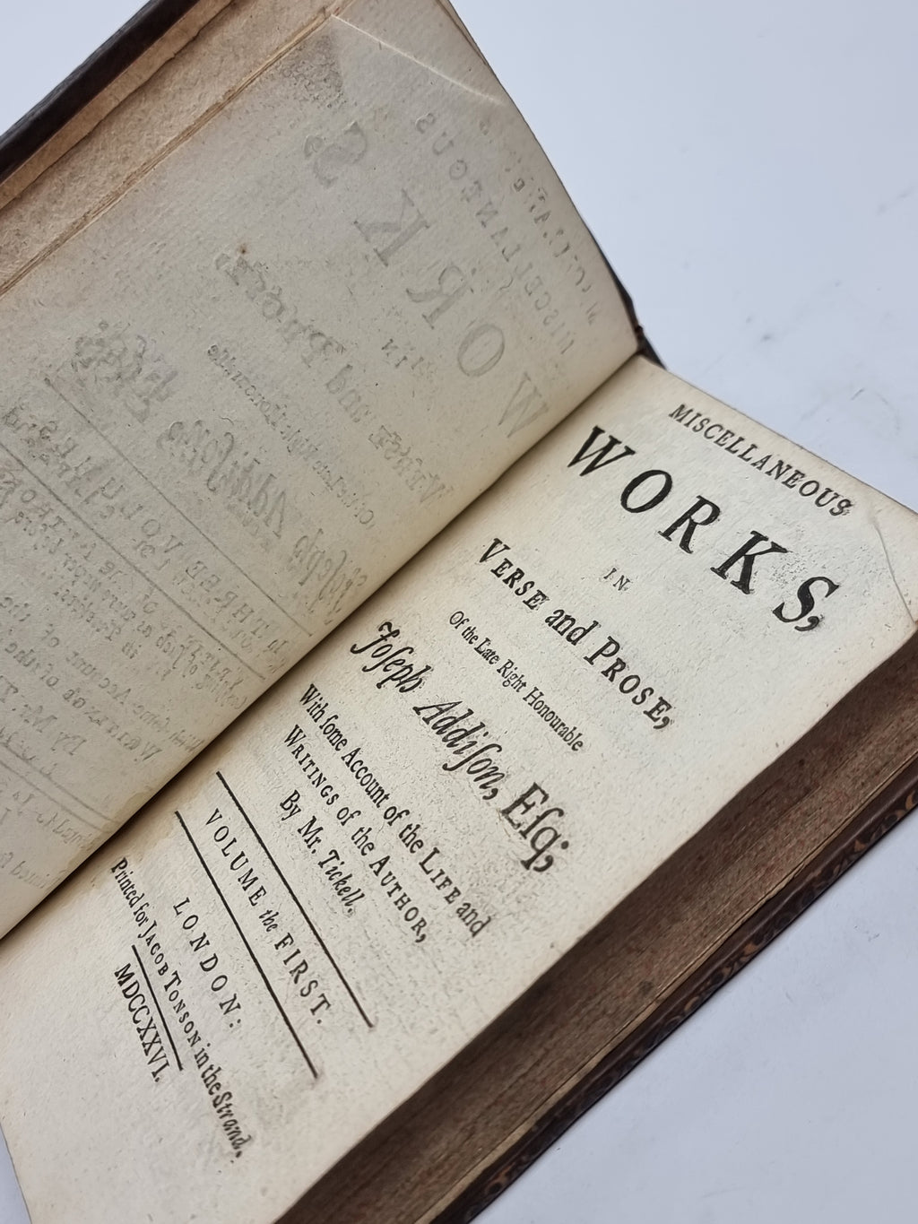 Miscellaneous Works, in Verse and Prose, Joseph Addison