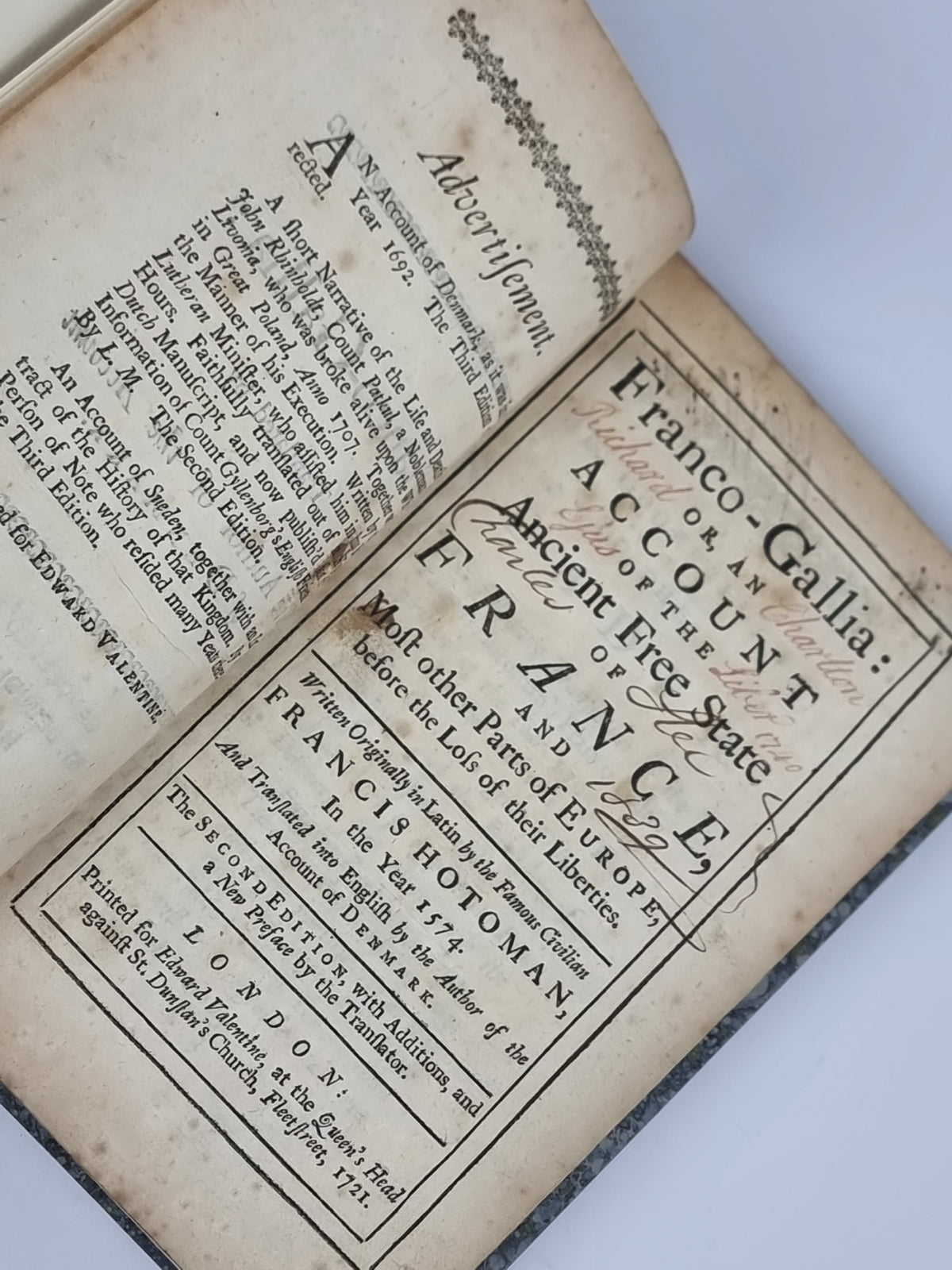 Franco-Gallia: Or, An Account of the Ancient Free State of France, Francis Hotoman