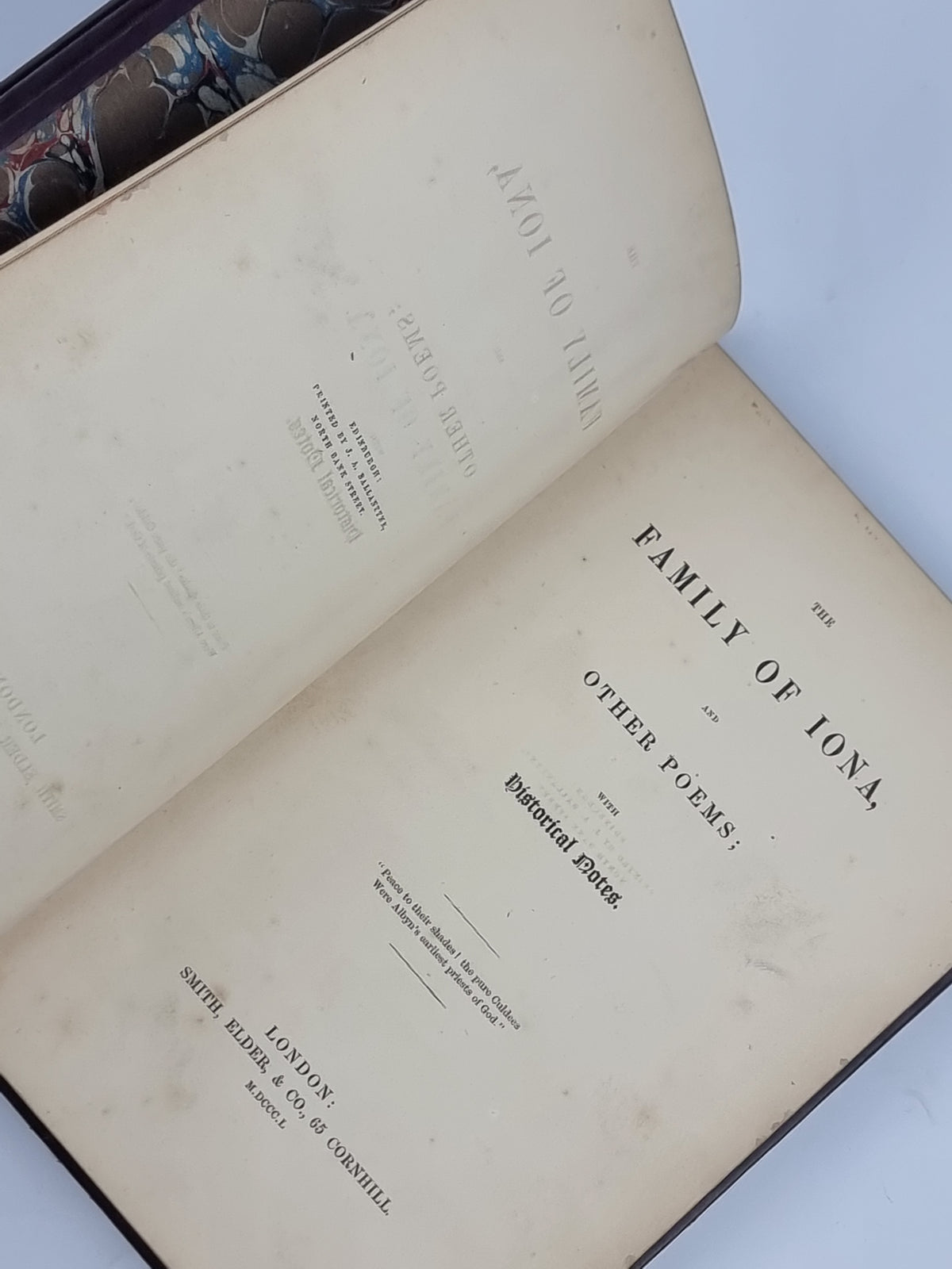 The Family of Iona, and Other Poems, Rev. William Anderson — 1st Edition