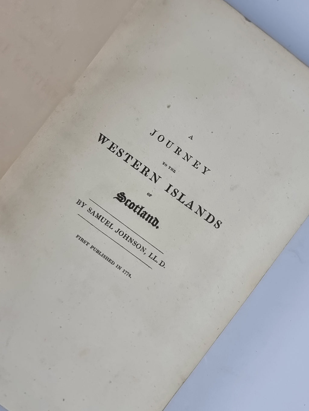 A Journey to the Western Islands of Scotland, Samuel Johnson