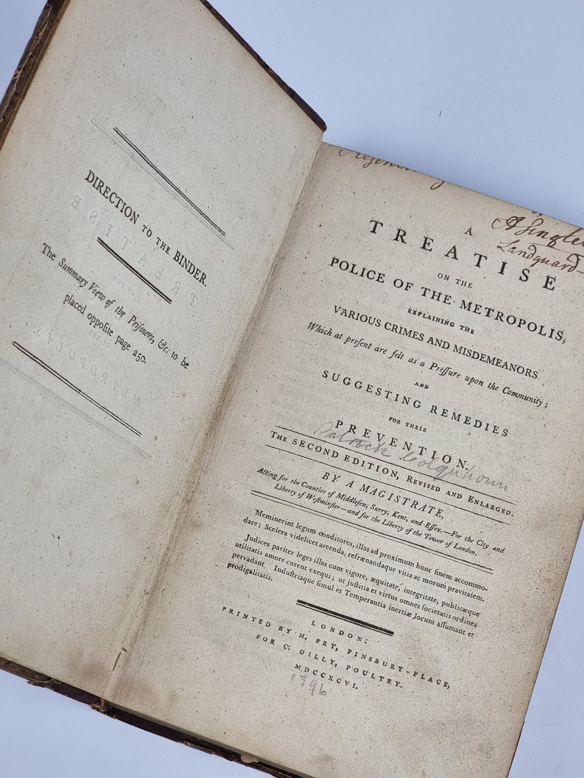 A Treatise on the Police of the Metropolis, Patrick Colquhoun — 2nd Edition