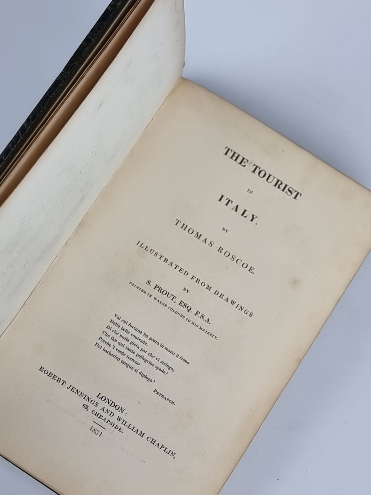 The Tourist in Italy, Thomas Roscoe — 1st Edition