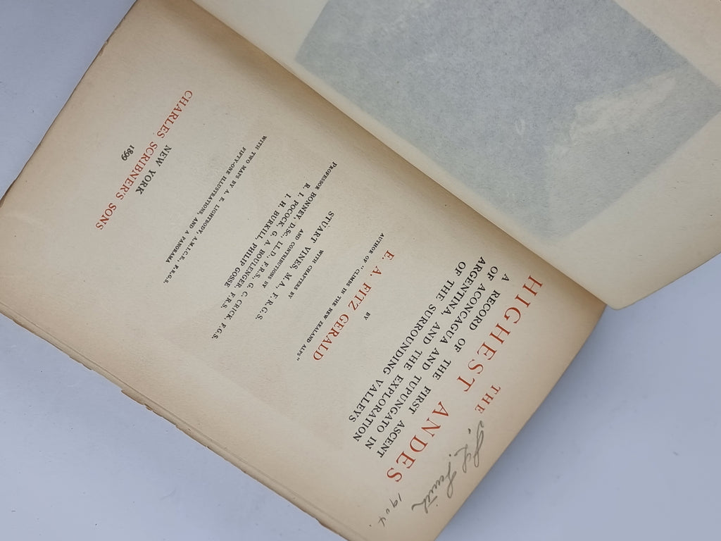 The Highest Andes, E. A. Fitz Gerald — 1st Edition