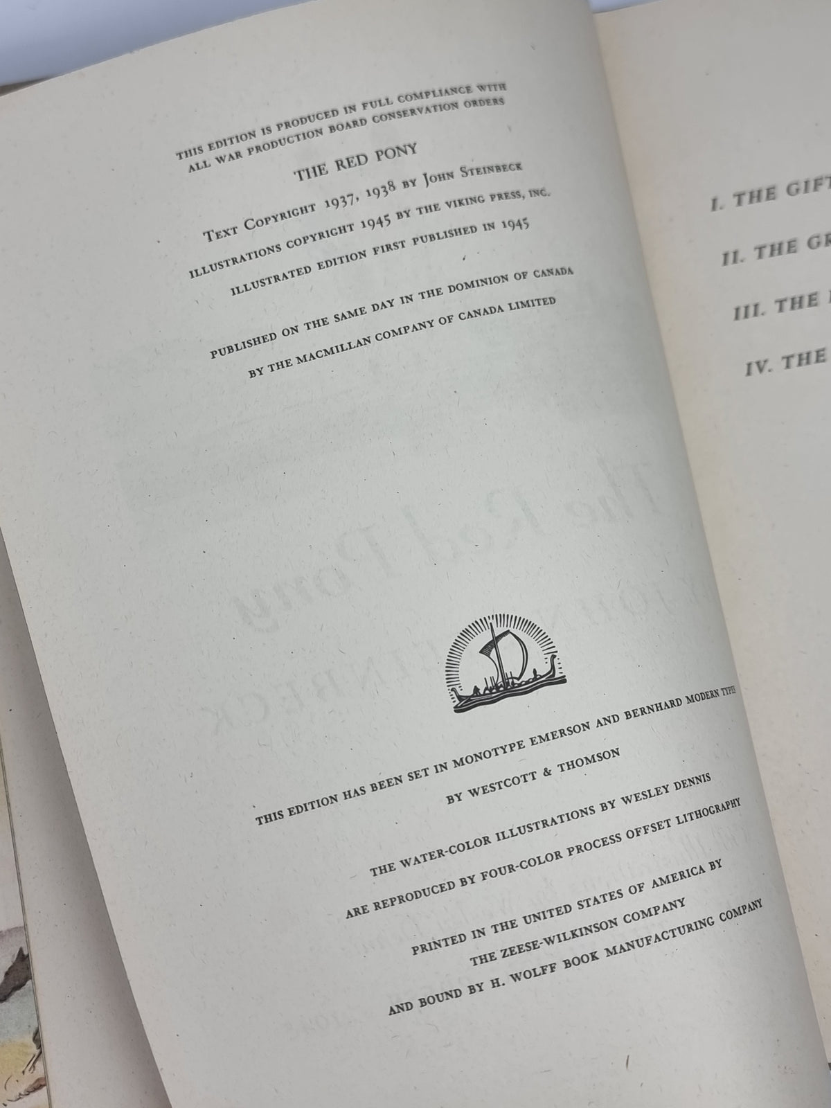 The Red Pony, John Steinbeck — 1st Illustrated Edition