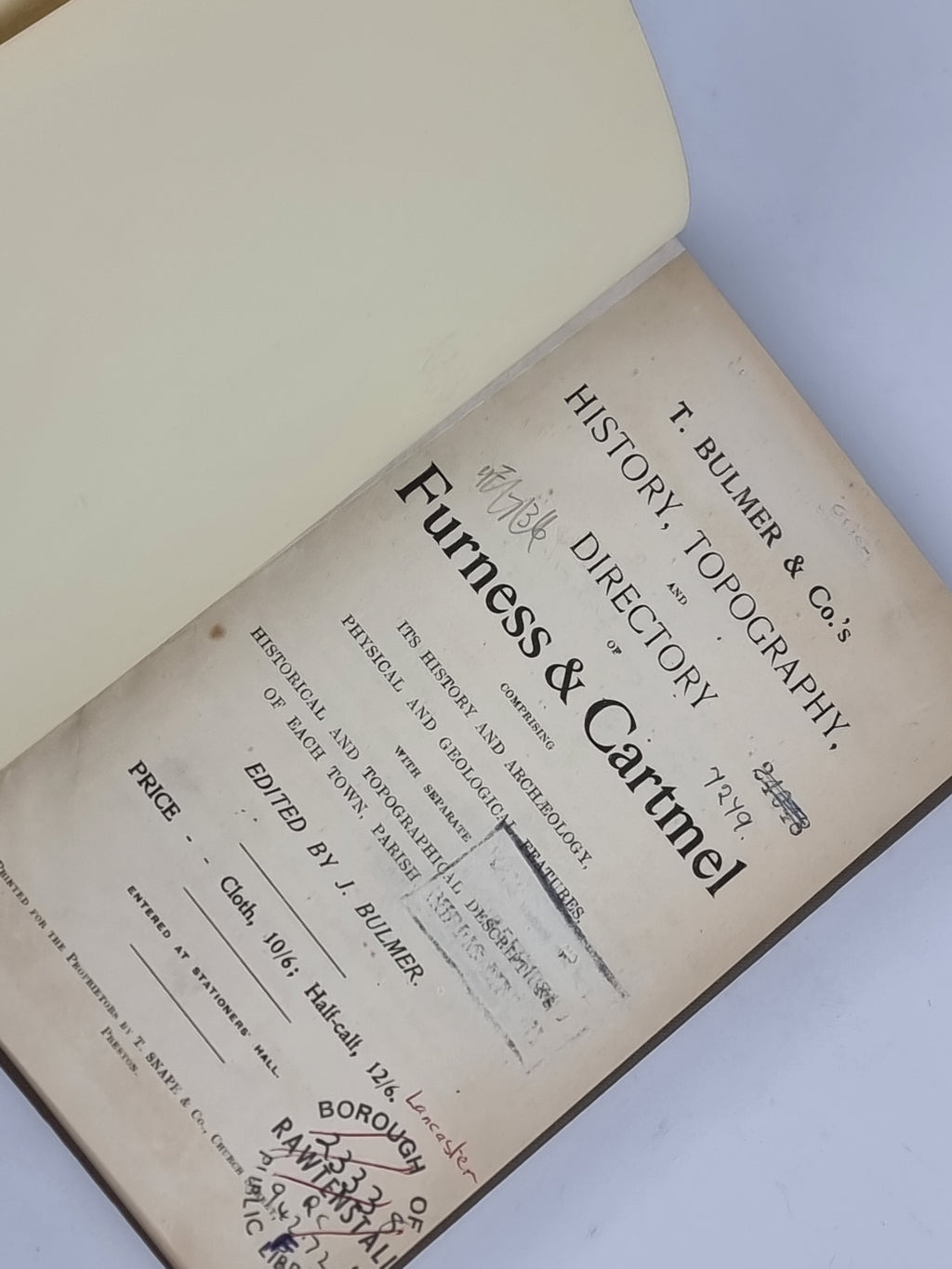History, Topography, and Directory of Furness & Cartmel, J. Bulmer (Ed.)
