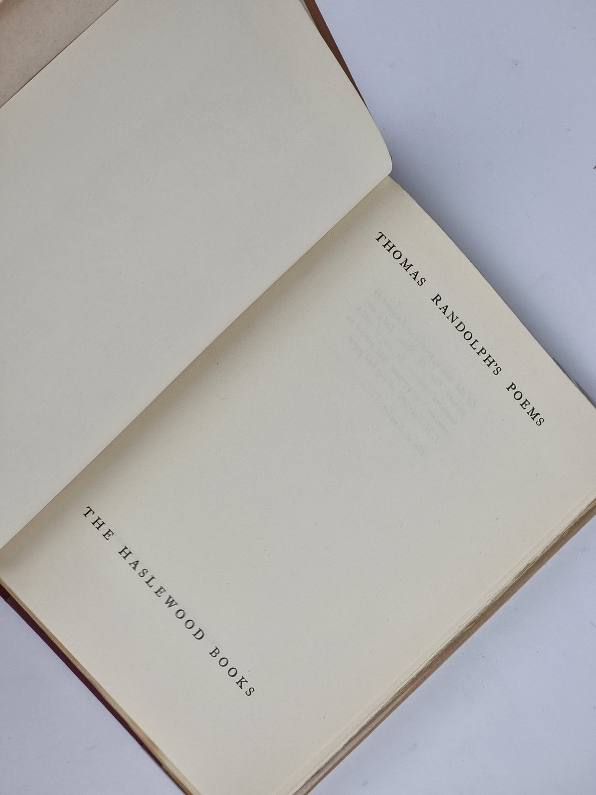 The Poems of Thomas Randolph, Thomas Randolph — 1st Edition