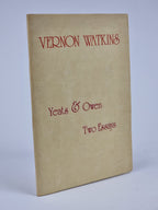 Yeats & Owen: Two Essays, Vernon Watkins — 1st Edition