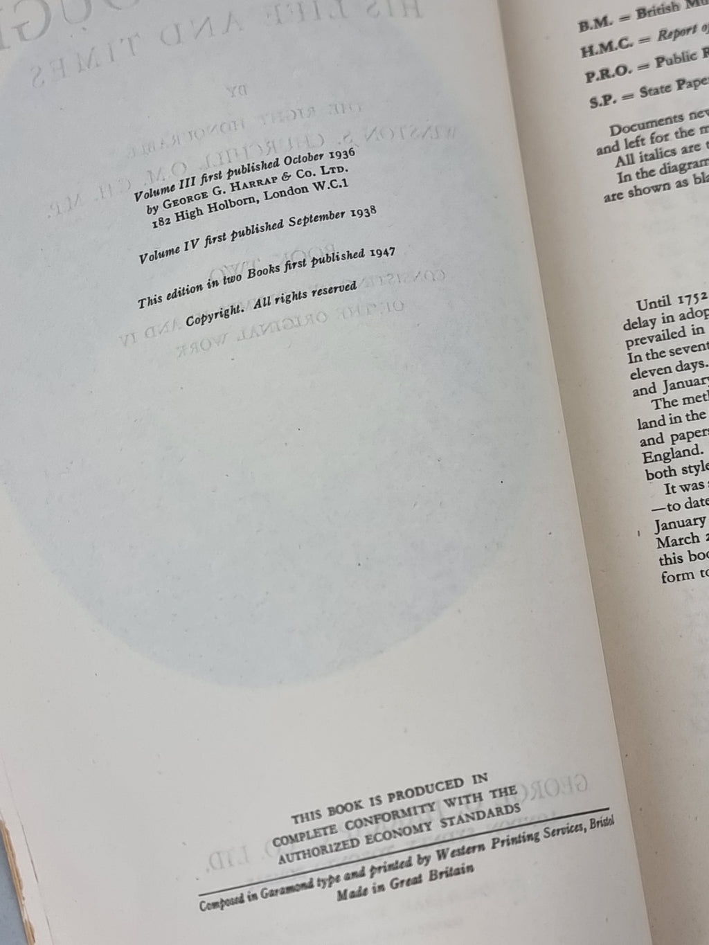 Marlborough: His Life and Times, Winston S. Churchill — 1st Edition