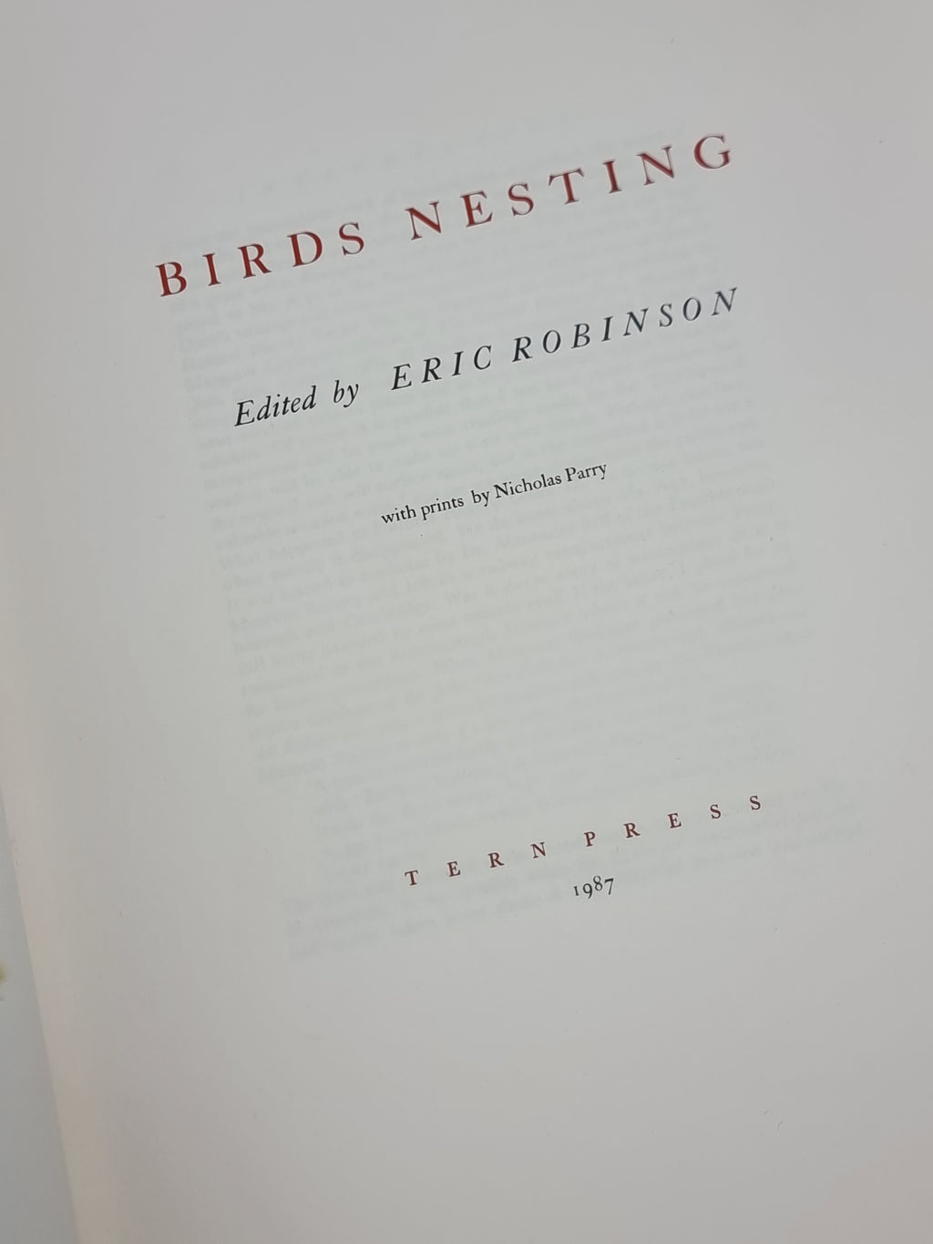 Birds Nesting: The Lost Manuscript, John Clare — 1st Edition, Limited, Signed