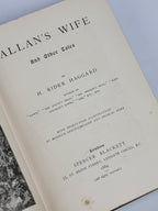 Allan's Wife, H. Rider Haggard — 1st Edition