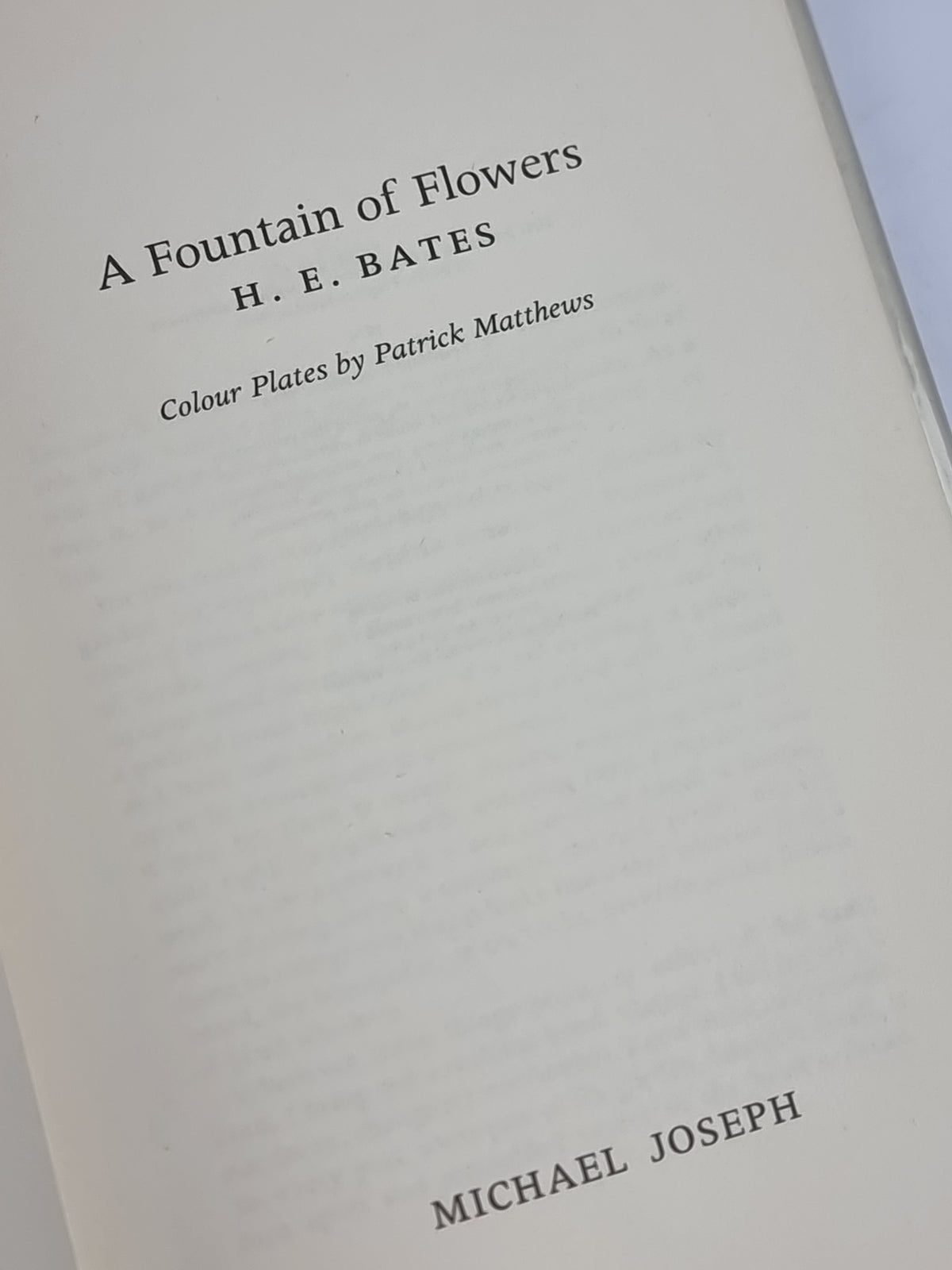 A Fountain of Flowers, H. E. Bates — 1st Edition