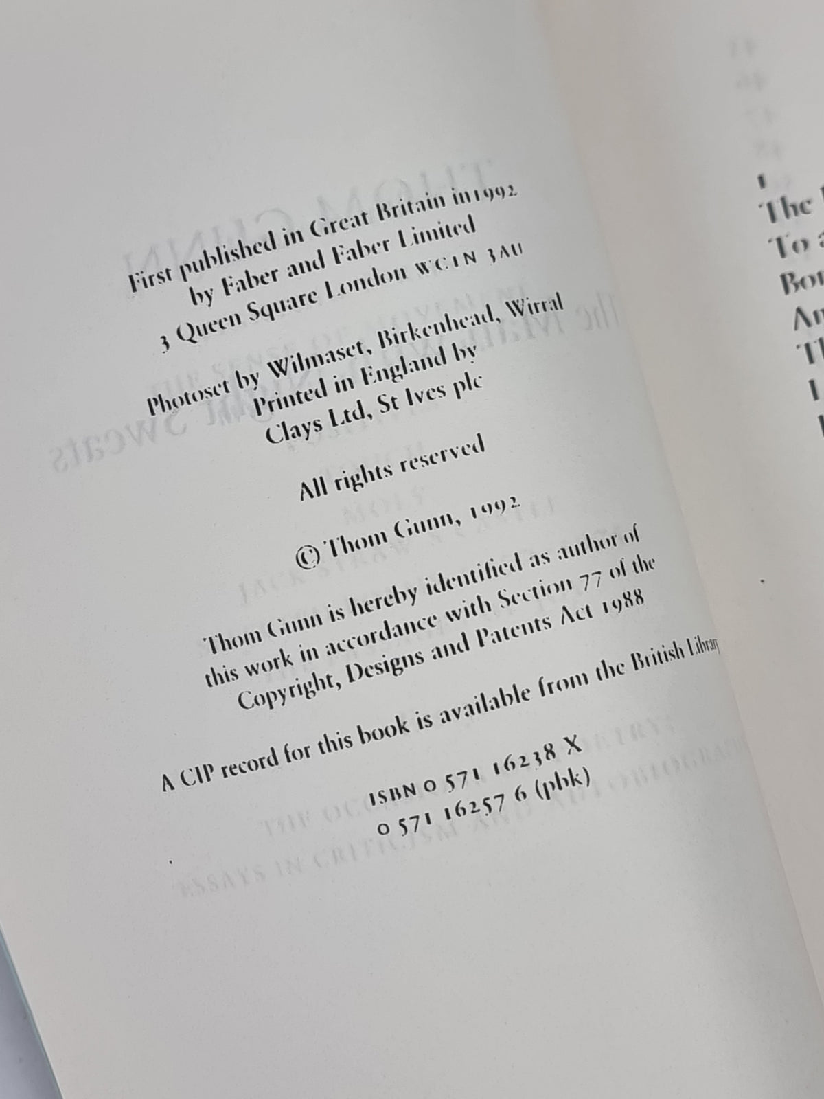 The Man with Night Sweats, Thom Gunn — Advance Proof